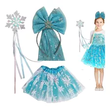 Set Disfraz Frozen Elsa 3 Pza Con Tutu