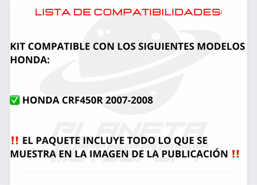 Valvulas Empaques Kit Honda Crf450r Crf 450r 2007-2008 Foto 2