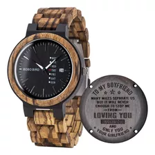 Bobo Bird - Reloj De Madera Grabado Para Hombre Para Novio, 