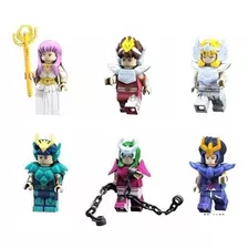 Lote 6 Minifiguras Cavaleiros Do Zodiaco Compatível Lego 