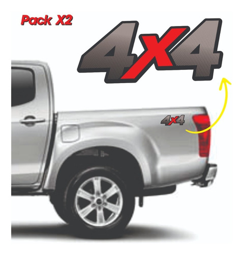 Emblema Adhesivo 4x4 Chevrolet Luv Dmax Pickup X 2 Und Foto 2