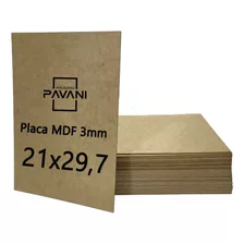 Placa Mdf Crú 3mm 21x29,7 A4 10 Unidad Decoração Artesanat