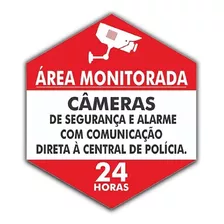 Placa Monitoramento 24 Horas Por Câmeras De Segurança 32x28