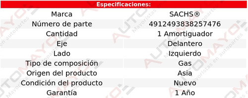 Un Amortiguador Gas Delantero Izquierdo Sachs Cavalier 90-94 Foto 2