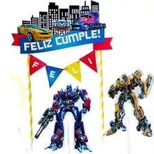Adorno De Torta Cake Topper Transformers Bumblebee Optimus