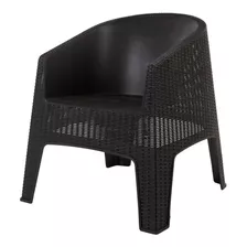 Sillon De Exterior Garden Life Ibiza Rattan Sintetico Csi Color Negro