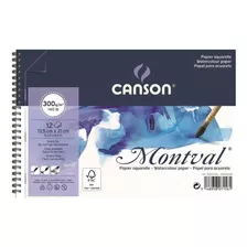 Bloco Canson Montval Espiral 300g 13,5x21cm 12 Folhas Cor Branco