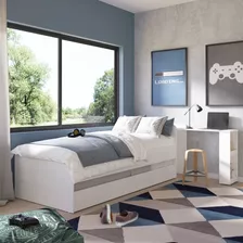 Cama Marinera Con Escritorio - Madera- Rustico Hogar