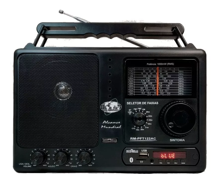 Radio Motobrás 12 Faixas, Com Usb Bluetooh Alcance Mundial.