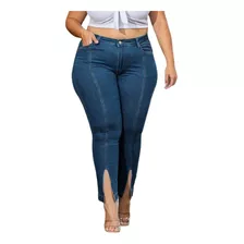 Cigarrete Jeans Feminina Plus Size Com Lycra Tendência