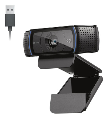 Webcam C920s Pro Full Hd Com Microfone Embutido Logitech Cor Preto