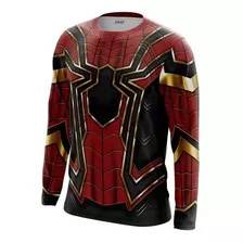 Camiseta Camisa Homem Aranha Manga Comprida