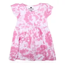 Vestido Bebe Niña En Algodón Franela Estampado Tie Dye