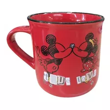 Caneca De Porcelana Vermelha Mickey & Minnie True Love 280ml