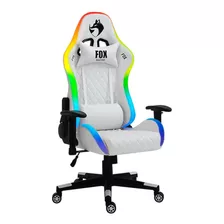 Cadeira Gamer Fox Racer Rgb Branca Com Iluminação (led)