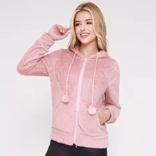 Blusa De Frio Feminina Pelinho Felpuda Capuz Inverno Teddy