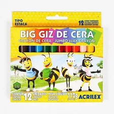 Big Giz De Cera Jumbo Acrilex 12 Cores