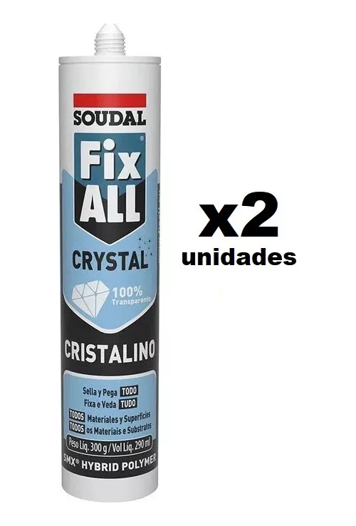 2x Pu Transparente Super Forte Fix All Crystal Soudal - 300g