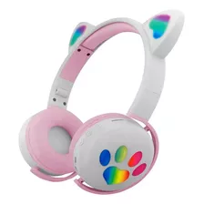 Fone Headset Bluetooth Com Led Orelha Gatinho Gamer