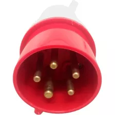 Plug Industrial 3p+t+n 16a 380v 6h Vermelho 015 - Jng