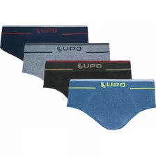 Cueca Lupo Kit 4 Peças 624 Slip Microfibra Sem Costura Origi