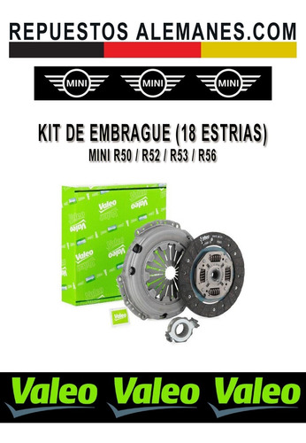 Kit Embrague Mini Cooper R50 R52 R53 200mm W10 - 18 Estras Foto 2