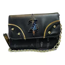 Bolsa Crossbody Zelda Original Para Mujer Y Niña Uso Casual Acabado De Los Herrajes Niquel Color Negro Color De La Correa De Hombro Dorado Diseño De La Tela Liso