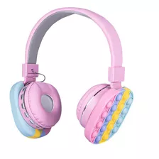 Audífonos Bluetooth Sonido Estéreo Diseño Pop It Color Rosa