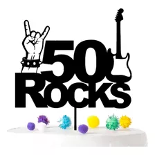 Cake Topper Adorno Torta - Rock Guitarra Edad Personalizado