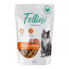 Alimento Fellini Para Gato Adulto Sabor Atún Y Salmón En Bolsa De 85g