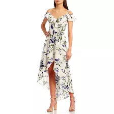 Maxi Vestido High Low Estampado Floral Marca Bcx Talla S