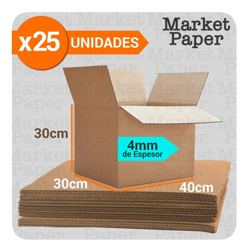 Caja Carton Embalaje 40x30x30 Mudanza Reforzada X25