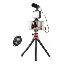 Kit Vlogging Equipamento Para Smartphone Tripé Flexivel