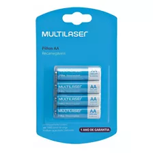 4 Pilhas Aa Recarregáveis 25000mah Multilaser Com Garantia