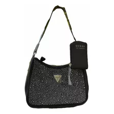 Bolsa Clutch Guess Negra Con Brillos Original