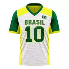 Camiseta Braziline Makuna Brasil Masculino - Branco