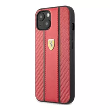 Funda Case Carbono Raya Ferrari Rojo Para iPhone 13