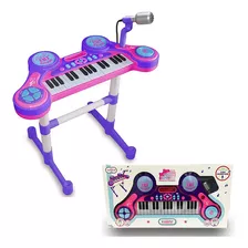 Piano E Teclado Eletrônico Infantil - Roxo - Unik Toys Cor Outro