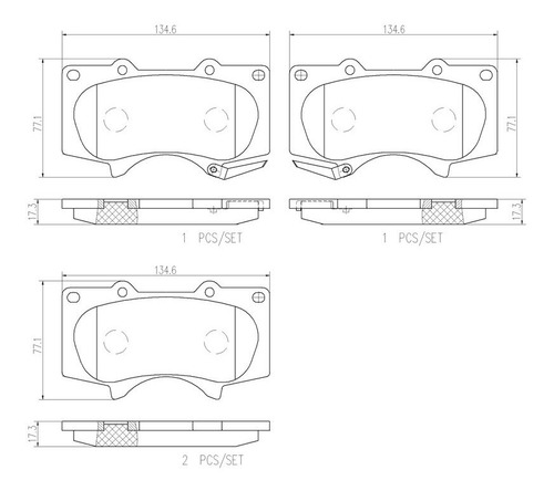 Set-4 Balatas Ceramica Delanteras Tundra 4.0l V6 05/06 Foto 2