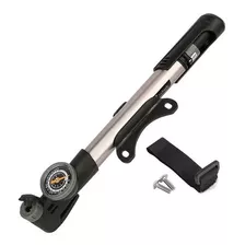 Bomba Manométrica De Aluminio Giyo Gp-993 Para Bicicleta De 120 Psi Con Soporte De Color Titanio