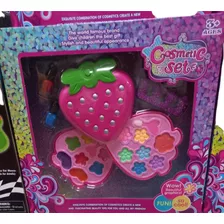 Maquillaje Infantil Niñas Con Diseño Frutilla 2 Divisiones