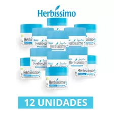 Kit 12 Desodorante Herbíssimo Creme Sensitive Sem Álcool 55g