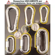 Juego Mosquetones X6 Ganchos Rosca Carabineros Llavero Zinc