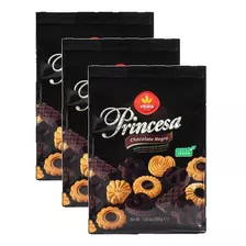 3 Biscoitos Sortidos De Chocolate Negro Vieira Princesa 200g