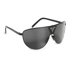 Prada Pr 69zs 1ab5s0 Black Metal Shield Gafas De Sol Lente G