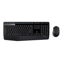 Kit De Teclado Y Mouse Inalámbrico Logitech Mk345 Español De Color Negro