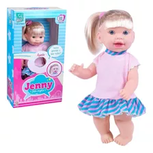 Boneca Infantil Fala Em Inglês Feita Em Vinil Menina 31cm