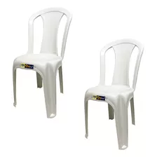 Kit 2 Cadeiras Plástica Preta Bistrô P/até 182kg Resistente