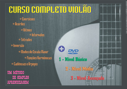 Apostila  Violão  Curso  Completo + Brindes 3 Dvd's