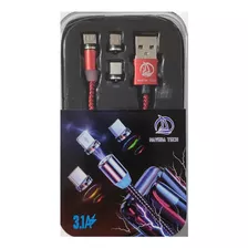 Cabo Usb Para Celular 3 In 1 Para Android V8 Tipo C E iPhone